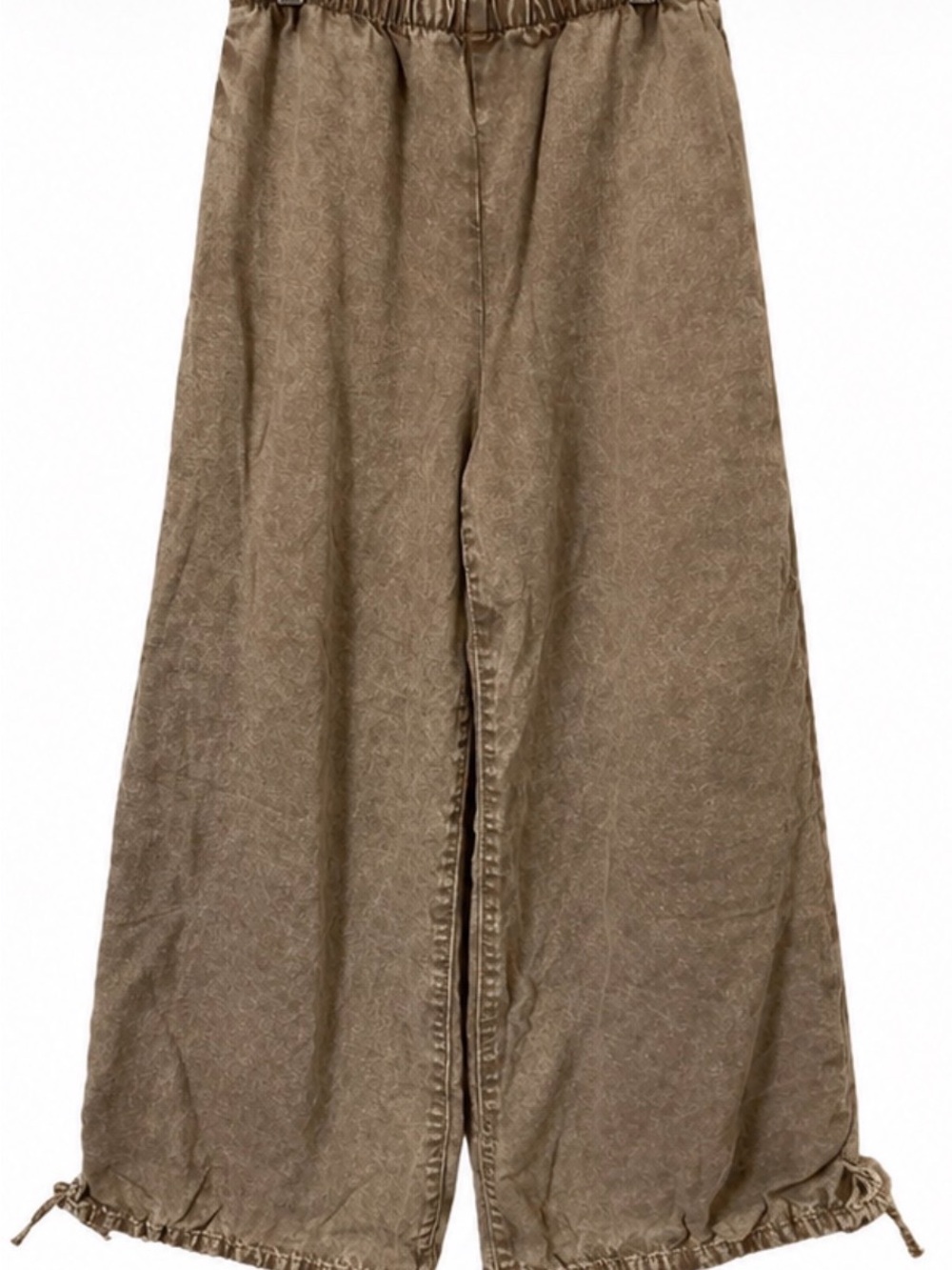 H&M Women’s Wide-Leg Drawstring Chinos - Olive Brown